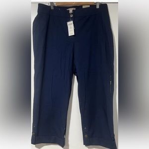 Chico's Career Casual Sapphire Smoke Cropped Capri Pants Sz 2.5 L Vacation SALE!